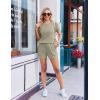 image:imageEkouaer Rompers for Women Ribbed Knit Short Jumpsuit 2026 Summer Casual Vacation OutfitsLight Green