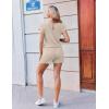 image:imageEkouaer Rompers for Women Ribbed Knit Short Jumpsuit 2026 Summer Casual Vacation OutfitsLight Khaki