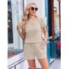 image:imageEkouaer Rompers for Women Ribbed Knit Short Jumpsuit 2026 Summer Casual Vacation OutfitsLight Khaki