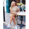 image:imageEkouaer Rompers for Women Ribbed Knit Short Jumpsuit 2026 Summer Casual Vacation OutfitsLight Khaki