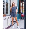 image:imageEkouaer Rompers for Women Ribbed Knit Short Jumpsuit 2026 Summer Casual Vacation OutfitsNavy