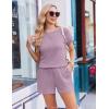 image:imageEkouaer Rompers for Women Ribbed Knit Short Jumpsuit 2026 Summer Casual Vacation OutfitsPurple