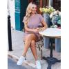 image:imageEkouaer Rompers for Women Ribbed Knit Short Jumpsuit 2026 Summer Casual Vacation OutfitsPurple