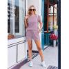 image:imageEkouaer Rompers for Women Ribbed Knit Short Jumpsuit 2026 Summer Casual Vacation OutfitsPurple