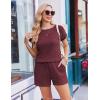 image:imageEkouaer Rompers for Women Ribbed Knit Short Jumpsuit 2026 Summer Casual Vacation OutfitsWine Red