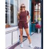 image:imageEkouaer Rompers for Women Ribbed Knit Short Jumpsuit 2026 Summer Casual Vacation OutfitsWine Red