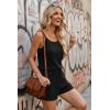 image:imageEkouaer Rompers for Women Summer Casual 2026 Sleeveless Scoop Neck Ribbed Adjustable Shorts Jumpsuit with PocketsBlack
