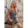 image:imageEkouaer Rompers for Women Summer Casual 2026 Sleeveless Scoop Neck Ribbed Adjustable Shorts Jumpsuit with PocketsDark Grey
