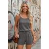 image:imageEkouaer Rompers for Women Summer Casual 2026 Sleeveless Scoop Neck Ribbed Adjustable Shorts Jumpsuit with PocketsDark Grey