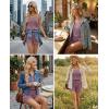 image:imageEkouaer Rompers for Women Summer Casual 2026 Sleeveless Scoop Neck Ribbed Adjustable Shorts Jumpsuit with PocketsFuchsia