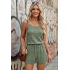image:imageEkouaer Rompers for Women Summer Casual 2026 Sleeveless Scoop Neck Ribbed Adjustable Shorts Jumpsuit with PocketsIce Green