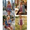 image:imageEkouaer Rompers for Women Summer Casual 2026 Sleeveless Scoop Neck Ribbed Adjustable Shorts Jumpsuit with PocketsMaroon