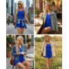image:imageEkouaer Rompers for Women Summer Casual 2026 Sleeveless Scoop Neck Ribbed Adjustable Shorts Jumpsuit with PocketsRoyal Blue