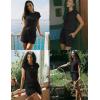 image:imageEkouaer Rompers for Women Summer Casual Cap Sleeve Crewneck Short Pants Jumpsuit Beach Vacation Outfit with Pockets SXXLBlack