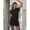 image:imageEkouaer Rompers for Women Summer Casual Cap Sleeve Crewneck Short Pants Jumpsuit Beach Vacation Outfit with Pockets SXXLBlack