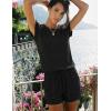 image:imageEkouaer Rompers for Women Summer Casual Cap Sleeve Crewneck Short Pants Jumpsuit Beach Vacation Outfit with Pockets SXXLBlack