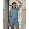 image:imageEkouaer Rompers for Women Summer Casual Cap Sleeve Crewneck Short Pants Jumpsuit Beach Vacation Outfit with Pockets SXXLBlue