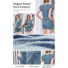 image:imageEkouaer Rompers for Women Summer Casual Cap Sleeve Crewneck Short Pants Jumpsuit Beach Vacation Outfit with Pockets SXXLBlue
