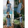 image:imageEkouaer Rompers for Women Summer Casual Cap Sleeve Crewneck Short Pants Jumpsuit Beach Vacation Outfit with Pockets SXXLBlue