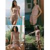 image:imageEkouaer Rompers for Women Summer Casual Cap Sleeve Crewneck Short Pants Jumpsuit Beach Vacation Outfit with Pockets SXXLBrown