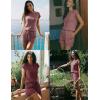image:imageEkouaer Rompers for Women Summer Casual Cap Sleeve Crewneck Short Pants Jumpsuit Beach Vacation Outfit with Pockets SXXLBurgundy