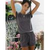 image:imageEkouaer Rompers for Women Summer Casual Cap Sleeve Crewneck Short Pants Jumpsuit Beach Vacation Outfit with Pockets SXXLDark Grey