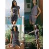 image:imageEkouaer Rompers for Women Summer Casual Cap Sleeve Crewneck Short Pants Jumpsuit Beach Vacation Outfit with Pockets SXXLDark Grey