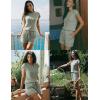 image:imageEkouaer Rompers for Women Summer Casual Cap Sleeve Crewneck Short Pants Jumpsuit Beach Vacation Outfit with Pockets SXXLIce Green