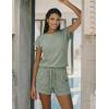 image:imageEkouaer Rompers for Women Summer Casual Cap Sleeve Crewneck Short Pants Jumpsuit Beach Vacation Outfit with Pockets SXXLIce Green