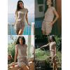 image:imageEkouaer Rompers for Women Summer Casual Cap Sleeve Crewneck Short Pants Jumpsuit Beach Vacation Outfit with Pockets SXXLKhaki
