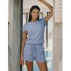 image:imageEkouaer Rompers for Women Summer Casual Cap Sleeve Crewneck Short Pants Jumpsuit Beach Vacation Outfit with Pockets SXXLLight Blue