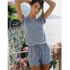 image:imageEkouaer Rompers for Women Summer Casual Cap Sleeve Crewneck Short Pants Jumpsuit Beach Vacation Outfit with Pockets SXXLLight Blue