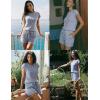 image:imageEkouaer Rompers for Women Summer Casual Cap Sleeve Crewneck Short Pants Jumpsuit Beach Vacation Outfit with Pockets SXXLLight Blue