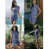 image:imageEkouaer Rompers for Women Summer Casual Cap Sleeve Crewneck Short Pants Jumpsuit Beach Vacation Outfit with Pockets SXXLNavy Blue