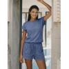 image:imageEkouaer Rompers for Women Summer Casual Cap Sleeve Crewneck Short Pants Jumpsuit Beach Vacation Outfit with Pockets SXXLNavy Blue