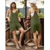 image:imageEkouaer Rompers for Women Summer Casual Sleeveless Short Overalls Boho Spaghetti Strap Shorts Jumpsuit with PocketsArmy Green