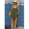 image:imageEkouaer Rompers for Women Summer Casual Sleeveless Short Overalls Boho Spaghetti Strap Shorts Jumpsuit with PocketsArmy Green