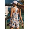 image:imageEkouaer Rompers for Women Summer Casual Sleeveless Short Overalls Boho Spaghetti Strap Shorts Jumpsuit with PocketsBeige Blue Floral