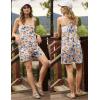 image:imageEkouaer Rompers for Women Summer Casual Sleeveless Short Overalls Boho Spaghetti Strap Shorts Jumpsuit with PocketsBeige Blue Floral