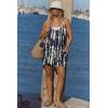 image:imageEkouaer Rompers for Women Summer Casual Sleeveless Short Overalls Boho Spaghetti Strap Shorts Jumpsuit with PocketsBlack White Tiedye