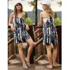 image:imageEkouaer Rompers for Women Summer Casual Sleeveless Short Overalls Boho Spaghetti Strap Shorts Jumpsuit with PocketsBlack White Tiedye