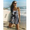 image:imageEkouaer Rompers for Women Summer Casual Sleeveless Short Overalls Boho Spaghetti Strap Shorts Jumpsuit with PocketsBlack White Tiedye