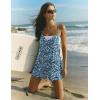 image:imageEkouaer Rompers for Women Summer Casual Sleeveless Short Overalls Boho Spaghetti Strap Shorts Jumpsuit with PocketsBlue Green Floral