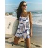 image:imageEkouaer Rompers for Women Summer Casual Sleeveless Short Overalls Boho Spaghetti Strap Shorts Jumpsuit with PocketsGrey Boho Print