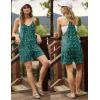 image:imageEkouaer Rompers for Women Summer Casual Sleeveless Short Overalls Boho Spaghetti Strap Shorts Jumpsuit with PocketsSmall Green Floral