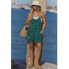 image:imageEkouaer Rompers for Women Summer Casual Sleeveless Short Overalls Boho Spaghetti Strap Shorts Jumpsuit with PocketsSmall Green Floral