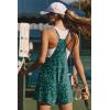 image:imageEkouaer Rompers for Women Summer Casual Sleeveless Short Overalls Boho Spaghetti Strap Shorts Jumpsuit with PocketsSmall Green Floral