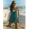 image:imageEkouaer Rompers for Women Summer Casual Sleeveless Short Overalls Boho Spaghetti Strap Shorts Jumpsuit with PocketsSmall Green Floral