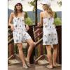 image:imageEkouaer Rompers for Women Summer Casual Sleeveless Short Overalls Boho Spaghetti Strap Shorts Jumpsuit with PocketsWhite Grey Floral