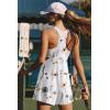 image:imageEkouaer Rompers for Women Summer Casual Sleeveless Short Overalls Boho Spaghetti Strap Shorts Jumpsuit with PocketsWhite Grey Floral